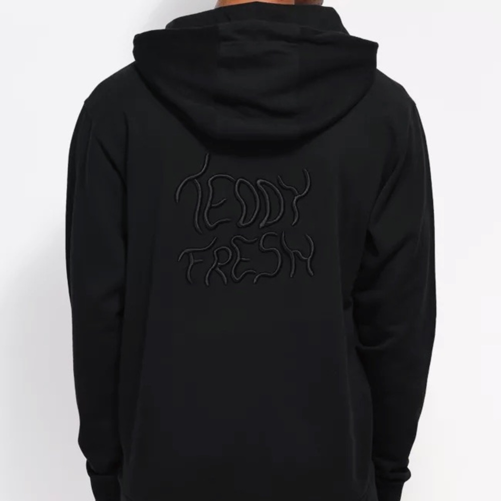 Teddy Fresh Embroidered Logo Black Hoodie